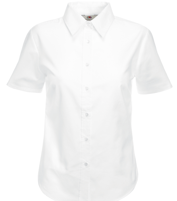 Ladies Short Sleeve Oxford Shirt - Vit